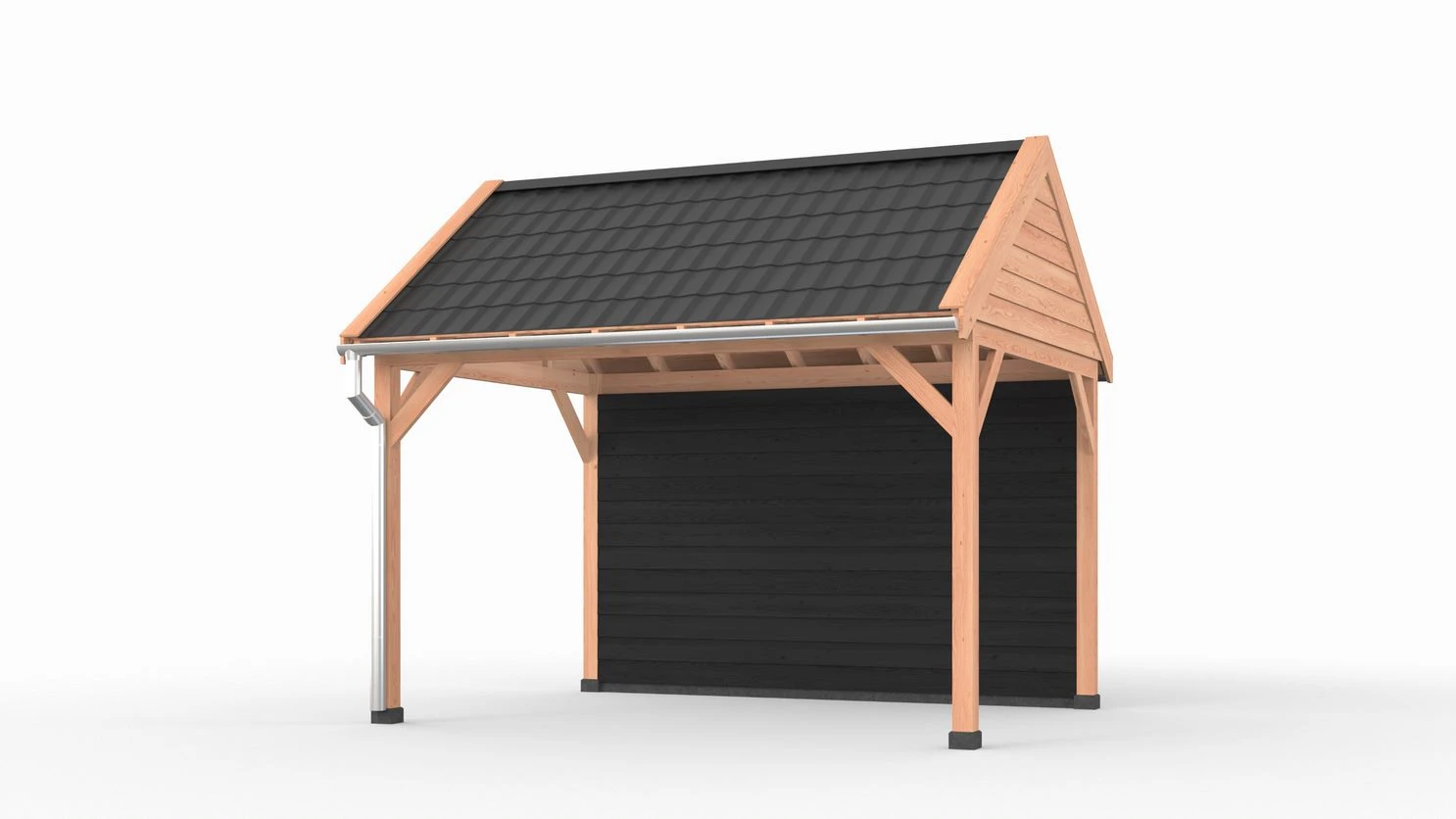 Douglas overkapping zadeldak, 400 x 300, met achterwand, Westwood DIY - Afbeelding 3